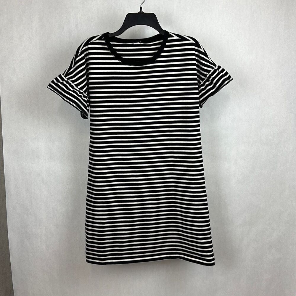 Old Navy Mini Dress Size Small Black White Stripe Short Sleeve